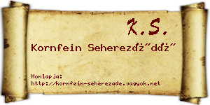 Kornfein Seherezádé névjegykártya